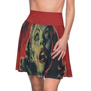 Vintage Horror Movie Skater Skirt - Retro Style, Perfect Gift For Horror Lovers!