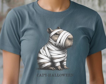Capy Halloween - Adorable Halloween Capybara Mummy T Shirt / Spooky Cute Capybara Mummy for Halloween / Capybara T-Shirt / Unisex Halloween