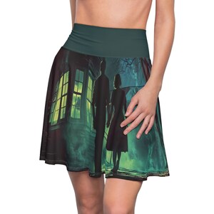 Vintage Horror Movie Skater Skirt - Retro Style, Perfect Gift for Fans of Spine Chilling Classic Cinema!