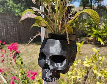Hanging Skull Planter / Small Hanging Skull Pot / Halloween Decor / Succulent Planter / Skull Succulent Planter / Gothic Skull Garden Gift