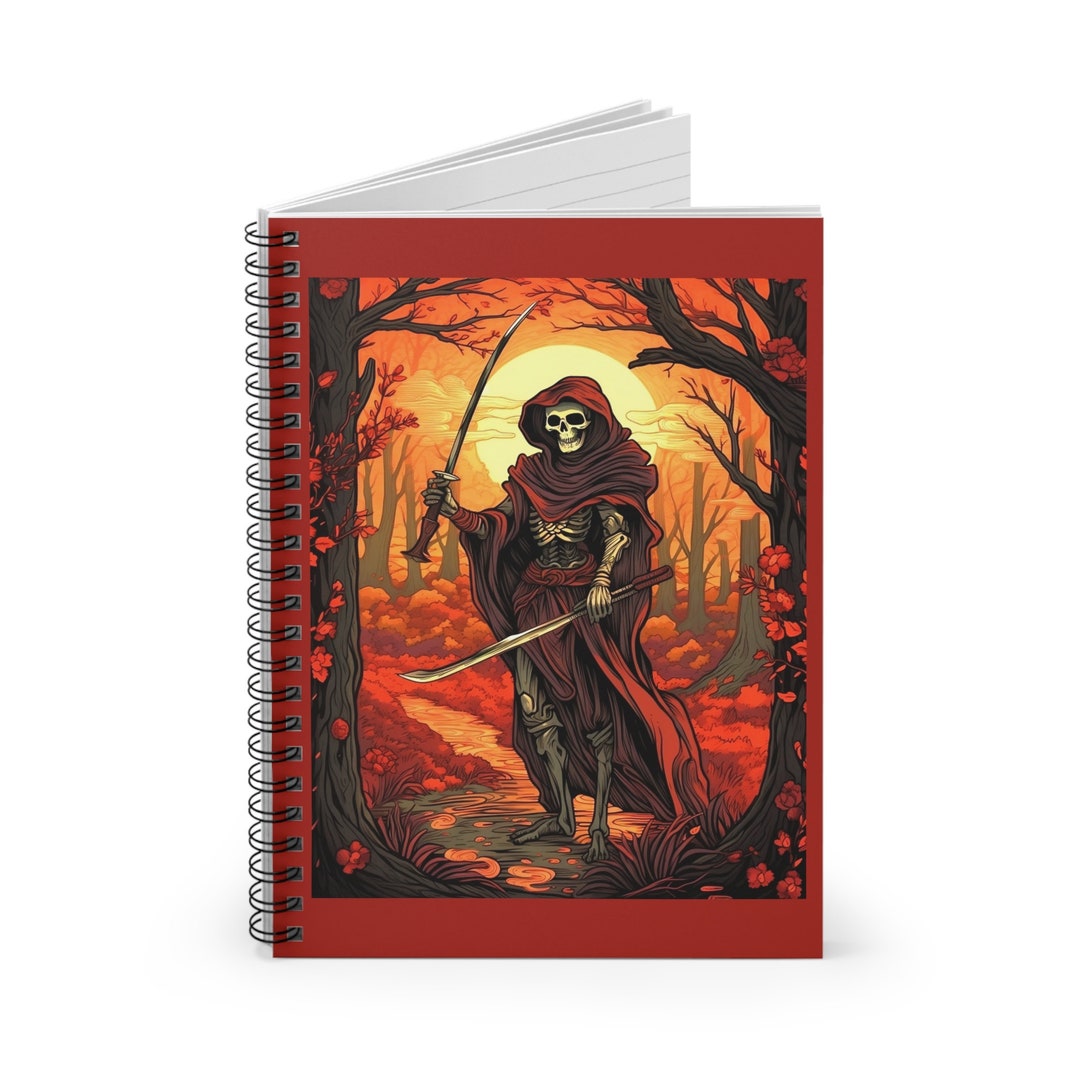 Grim Reaper Tarot Card Style Spiral Notebook - the Warrior - Gothic ...