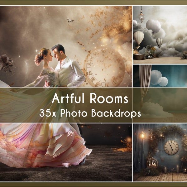 35 Photo Backdrops Set, Artful Rooms for every occasion