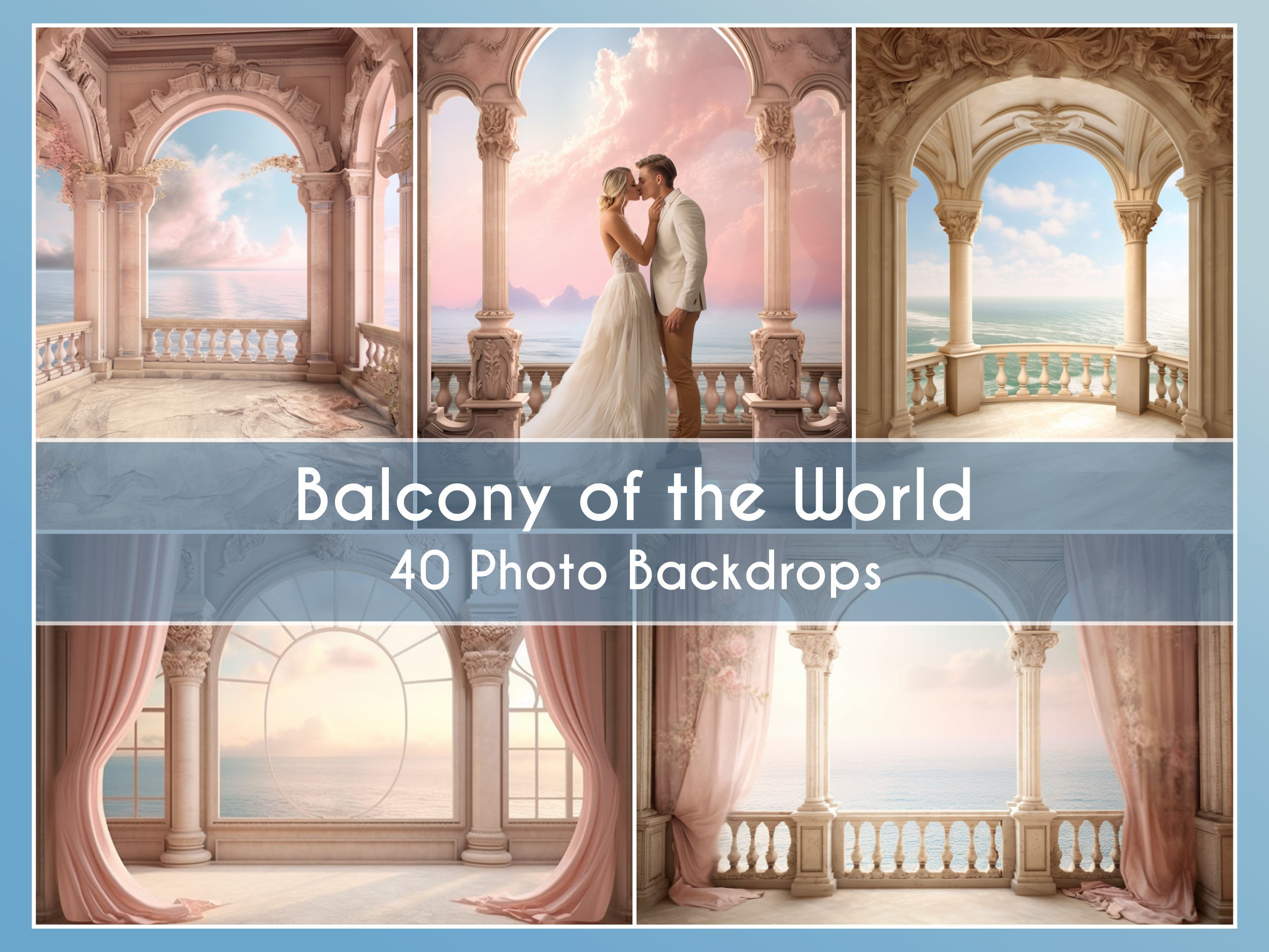 40 Photo Backdrops, Balcony Backdrop Set for the Best Shot of Your ...