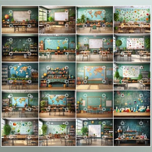 Learning Backdrops 130 Photo Backdrop Set, Back to School, Digital Background Fine Art ...