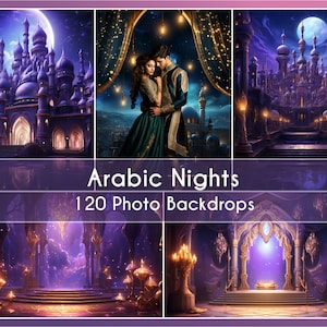 Set di 120 fondali fotografici, Arabian Night, sfondi digitali, fondali artistici