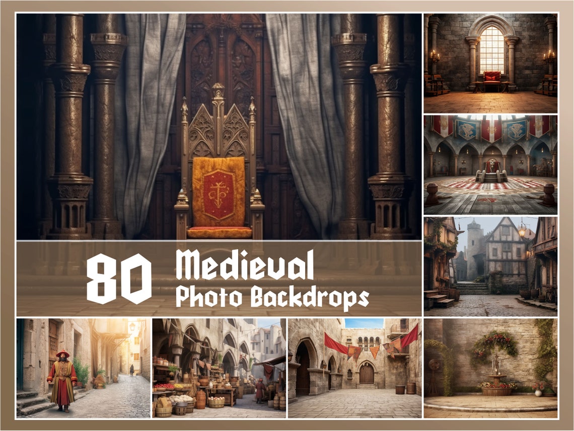 Backdrop Midieval 80 Digita Backdrops, Medieval Digital Art Photo Backdrops Set - Etsy