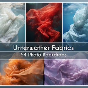 64 Photo Backdrop Set, Seashell of a Mermaid, Digital Fantsy Backgrounds underwater