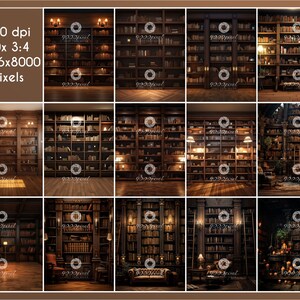 80 Photo Backdrop Set, Vintage Library, Digital Background Fine Art ...