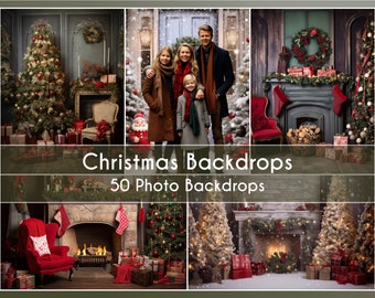50 Fotokulissen Set, Christmas Backdrops, Digitale Hintergründe Fine Art Backdrops