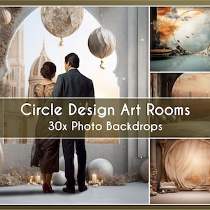 30 Photo Backdrops Set, Circle Design Art Rooms