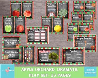 Apple Orchard Dramatic Play Set: Printable Fall Pretend Play (PDF Download)