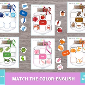 Color Matching, Color Sorting Game, Printable Color Activity, Preschool Color Matching Game, Preschool Printable, Homeschool Resource