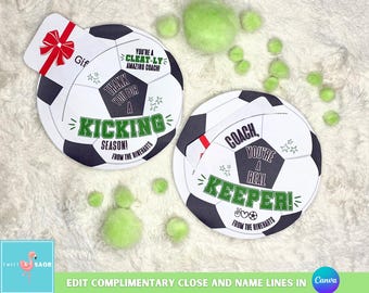 Soccer Coach Thank You Gift Card Holder Printable (Digital Download)