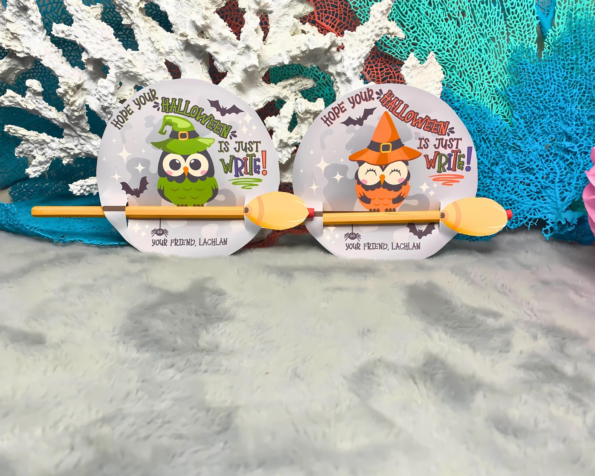 Printable Halloween Owl Pencil Holder: Classroom Party Favor (PDF Download)