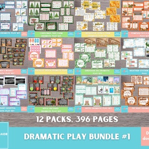 Dramatic Play Bundle, Pretend Play Printable Bundle, Dramatic Play Printable, Toddler Pretend Play, Preschool Printable, Kids Activities