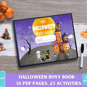 Halloween Busy Book, druckbares Halloween-Buch, Halloween Fleißbuch für Kinder, ruhiges Lernbuch für die Vorschule