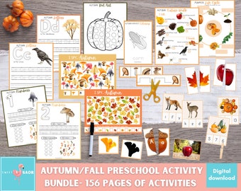 Autumn Preschool Activity Bundle: Nature Study Printable (PDF Download)