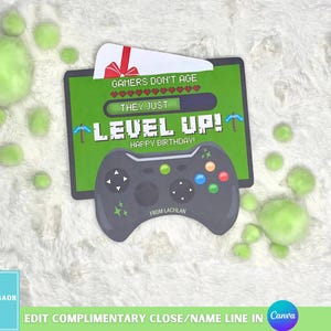 Printable Video Game Gift Card Holder: Gamer Birthday Party Favor (PDF Download)