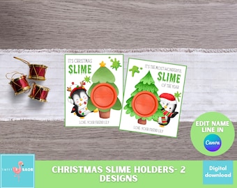 Printable Christmas Slime Holder: Editable Gift Tag (Digital Download)