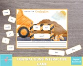 Contractions Activity: Printable Reading Game, Homeschool Resource (PDF)