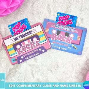 Pop Rocks Valentine, Tarjetas de San Valentín Imprimibles, Cinta de Casete para San Valentín, San Valentín para el Aula, San Valentín para Niños, Tarjetas de San Valentín Personalizadas
