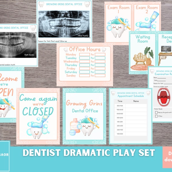 Dentist Dramatic Play Printable, Dentist Office Pretend Play, Classroom Dramatic Play, Home Dramatic Play, Dramatic Play Center