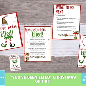 You&#39;ve Been Elfed Printable Kit: Christmas Neighbor Game (PDF)