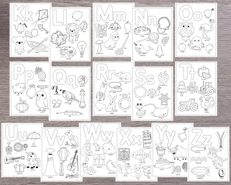Printable Alphabet Coloring Pages, Kindergarten Homeschool Printable ...