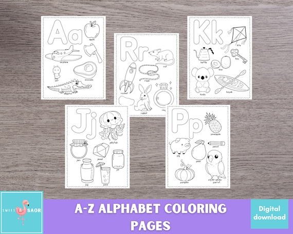 Alphabet Coloring Pages: ABC Printable for Kids (Digital Download)