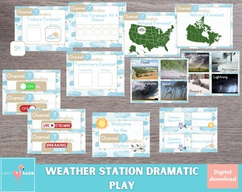 Weather Station Dramatic Play Set: Printable Pretend Play (PDF Download)
