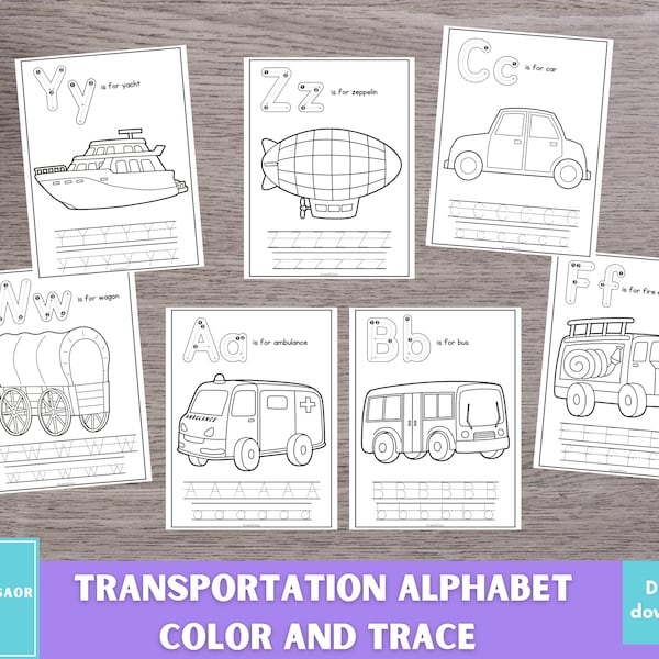 Transportation Alphabet Etsy