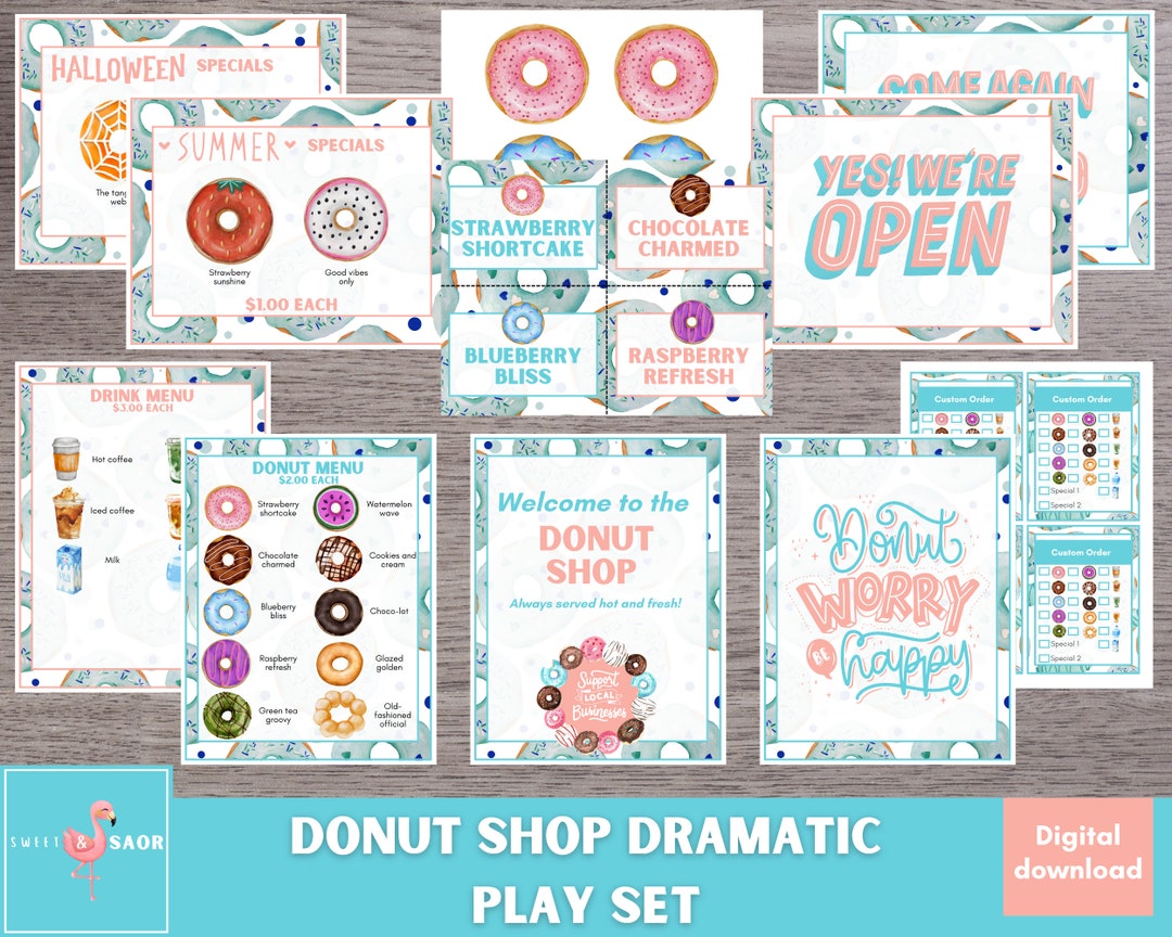 Donut Shop Dramatic Play Donut Shop Pretend Play Classroom Etsy