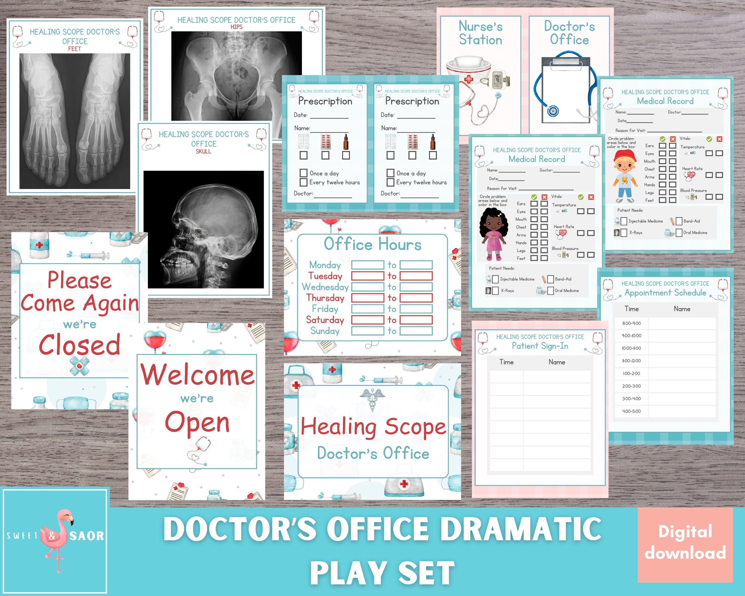 Doctor Pretend Play Printable, Doctors Office Dramatic Play, Dramatic Play Centers, Hospital Dramatic Play Center