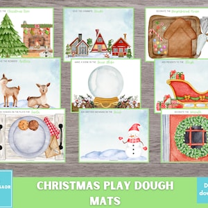 Christmas Playdough Mats, Printable Winter Play Dough Mats, Christmas Printable, Holiday Activity, Homeschool Resource, Play Dough Mats