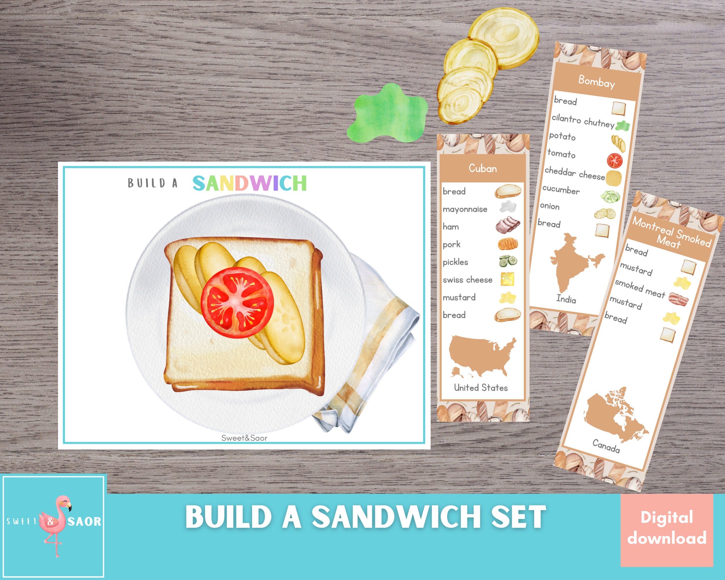 Build a Sandwich, Printable Sandwich Matching Activity, Educational ...