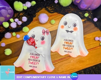 Printable Ghost Lollipop Holder: Kids Halloween Party Favor (PDF Download)