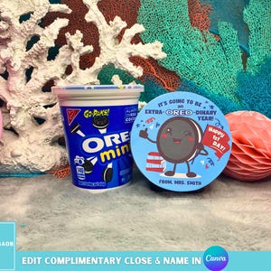 Eerste dag van school traktatie tag afdrukbare, terug naar school sandwich cookie tag, aangepaste klaslokaal snack Tags, klasgenoten cadeau, student cadeau