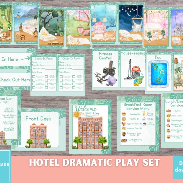 Hotel Pretend Play, Dramatic Play Hotel, Homeschool Dramatic Play, Classroom Dramatic Play, Dramatic Play Center Printable