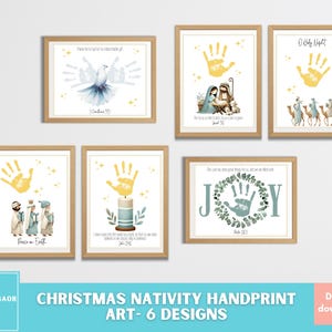Weihnachtskrippe Handabdruck Kunst, Krippenszene Handabdruck Handwerk, Sonntagsschule Handwerk, Kleinkind Vorschule Weihnachten Handabdruck Aktivität