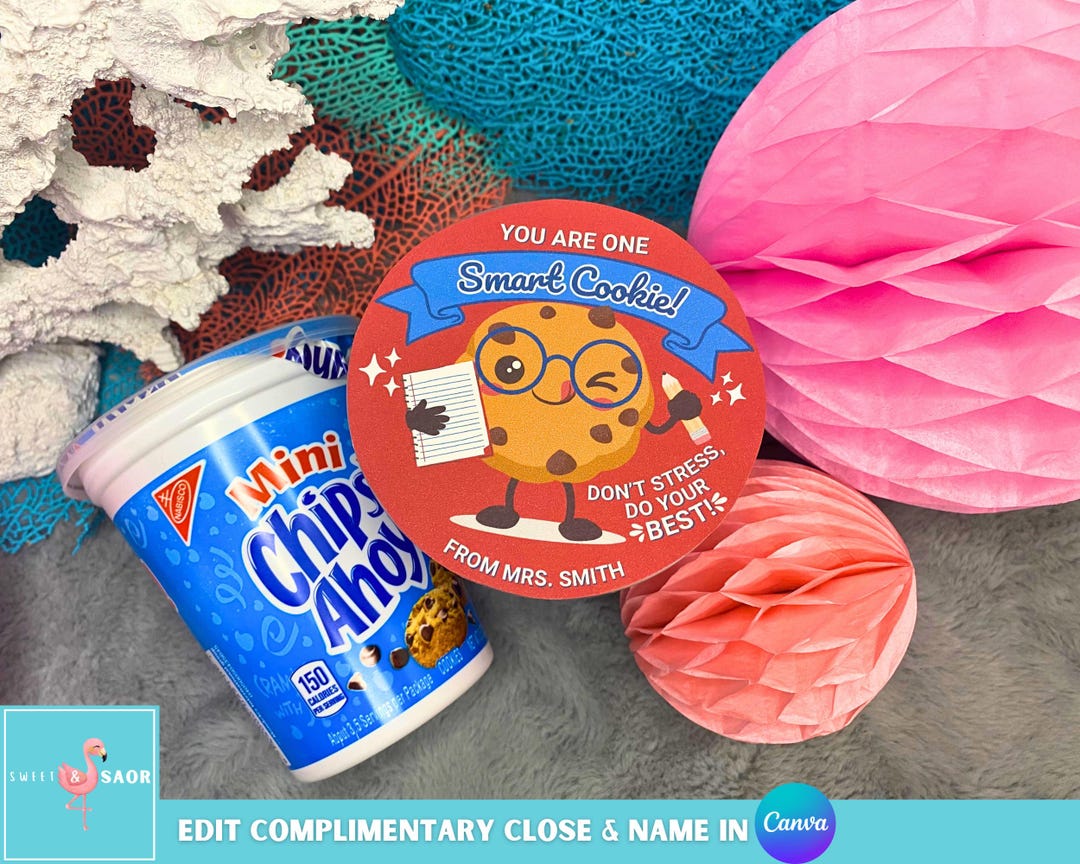 Printable One Smart Cookie Classroom Treat Tag, Testing Day Snack Tag ...