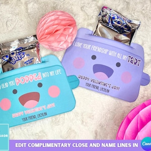 Pop Pastry Valentine, etiquetas de presente imprimíveis para torradeira de pastelaria Valentine, suporte para Pop Tart para troca de presentes em sala de aula, dia dos namorados para crianças