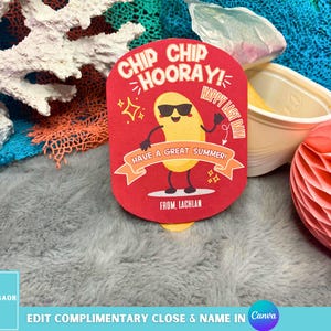 Etiquetas imprimibles para el último día de clases, etiqueta de regalo para refrigerio de fin de año para compañeros de clase, etiqueta de regalo para el último día de clases para niños en el aula, tarjeta de verano