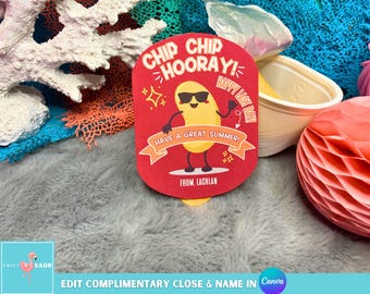 Last Day of School Chip Bag Tag: Editable Snack Gift (PDF)