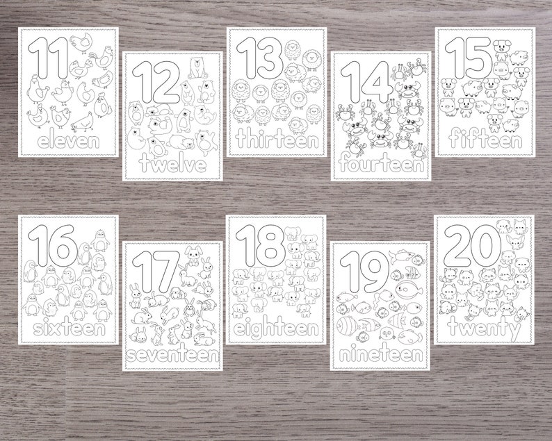 Numbers 1-20 Coloring Pages: Preschool Printable (digital Download ...
