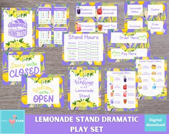 Lemonade Stand Dramatic Play Set: Printable Pretend Play (PDF Download)
