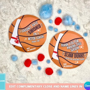 Basketball Geschenkkartenhalter druckbar, Basketball-Trainer Dankeskarte, Geschenk für Basketball-Trainer, Ende der Saison, Trainer Wertschätzung Geschenk