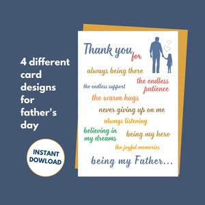 Carte de la fête des pères - Cadeau pour papa - Cadeau de la fête des pères - Carte colorée pour papa - Carte d'anniversaire pour papa
