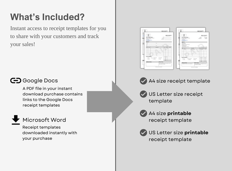 Receipt Template Word Google Docs Receipt Printable Receipt Editable