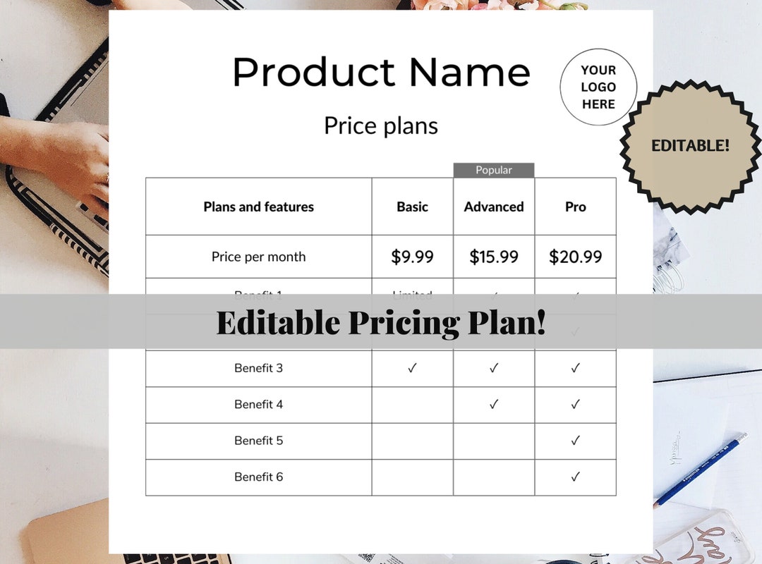 Editable Monthly Business Pricing Model Template Canva Etsy Editable Monthly Business Pricing Model Template Canva Etsy
