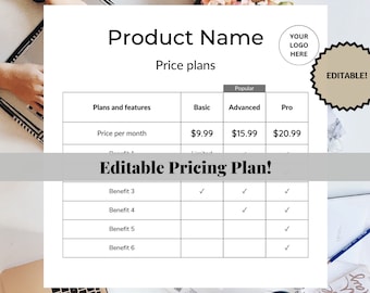 Business Pricing Template Canva. Subscription Service Pricing Template. Business Membership Plans Template. Editable Monthly price plans.
